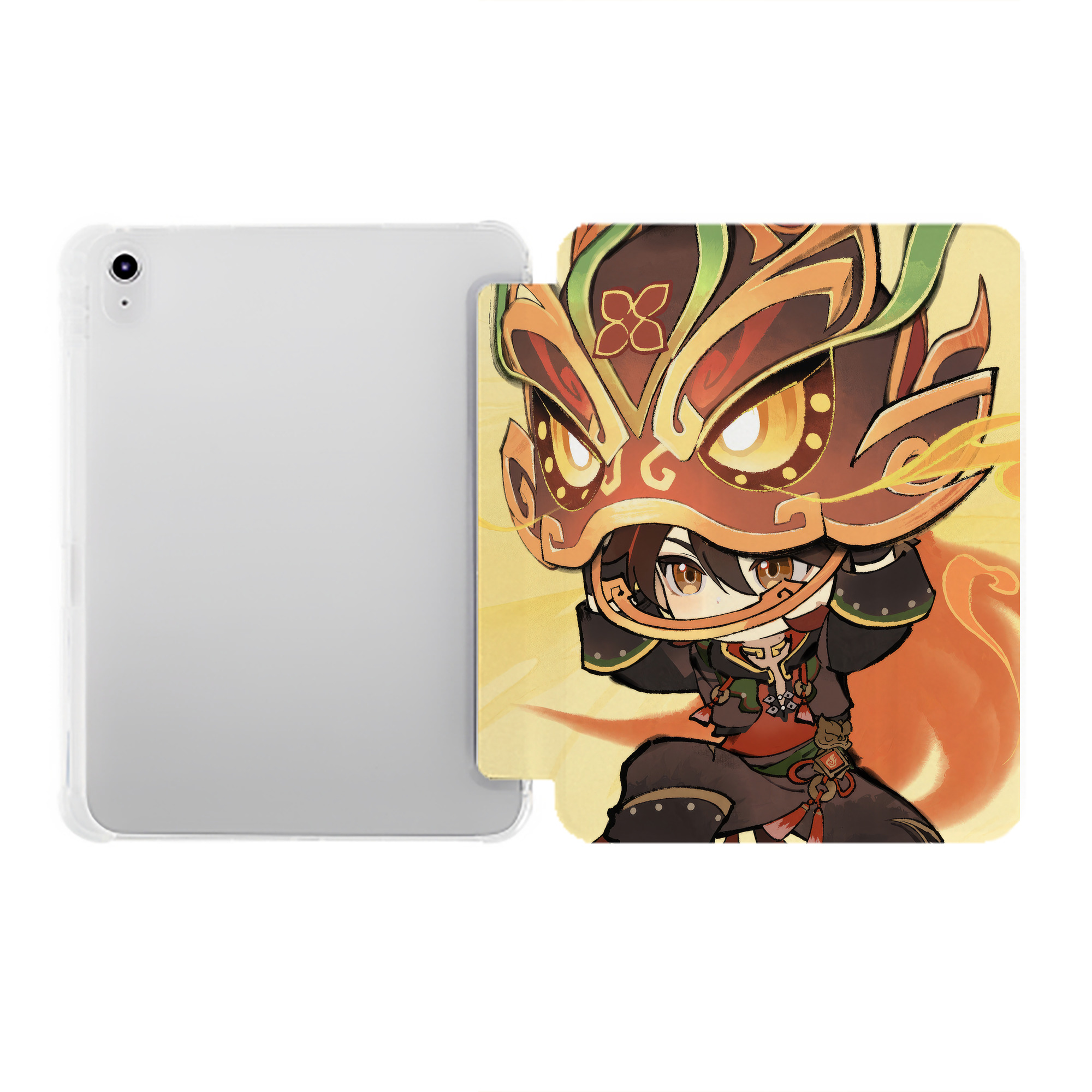 げんし神 genshin IPad ケース ペン収納付き 三つ折りスタンド PUレザー×シリコン 対応機種9.5/10.5/10.9インチ